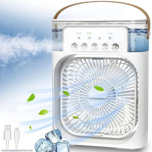 Portable Air Conditioner Fan USB Electric Fan with LED Night Light, Fine Mist Water, and Humidifier Function | Led Night Light Water Mist - 10 inch Big Size