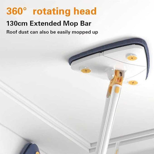 360° Rotatable Triangle Mop – Adjustable Long Handle Floor & Wall Cleaner