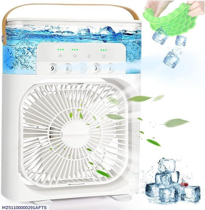 Portable Air Conditioner Fan USB Electric Fan with LED Night Light, Fine Mist Water, and Humidifier Function | Led Night Light Water Mist - 10 inch Big Size