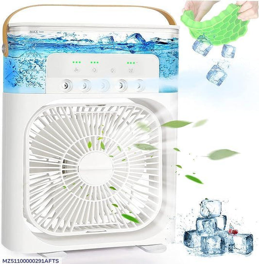 Portable Air Conditioner Fan USB Electric Fan with LED Night Light, Fine Mist Water, and Humidifier Function | Led Night Light Water Mist - 10 inch Big Size
