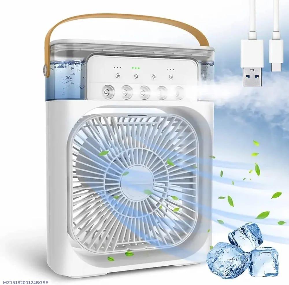 Portable Air Conditioner Fan USB Electric Fan with LED Night Light, Fine Mist Water, and Humidifier Function | Led Night Light Water Mist - 10 inch Big Size