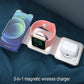 3 in 1 Magnetic Foldable Wireless Charging Station 15W Fast Charger for iPhone, AirPods & Smartwatch