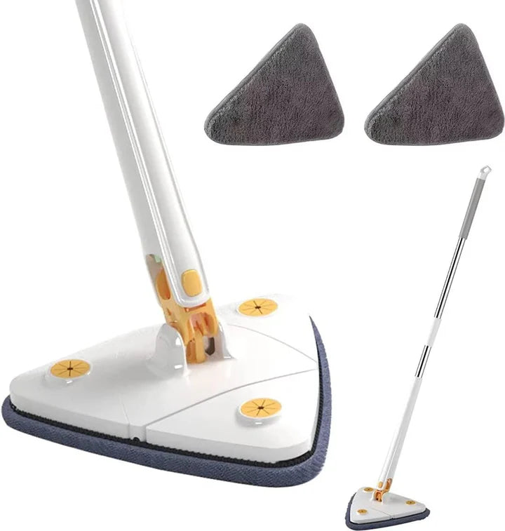 360° Rotatable Triangle Mop – Adjustable Long Handle Floor & Wall Cleaner