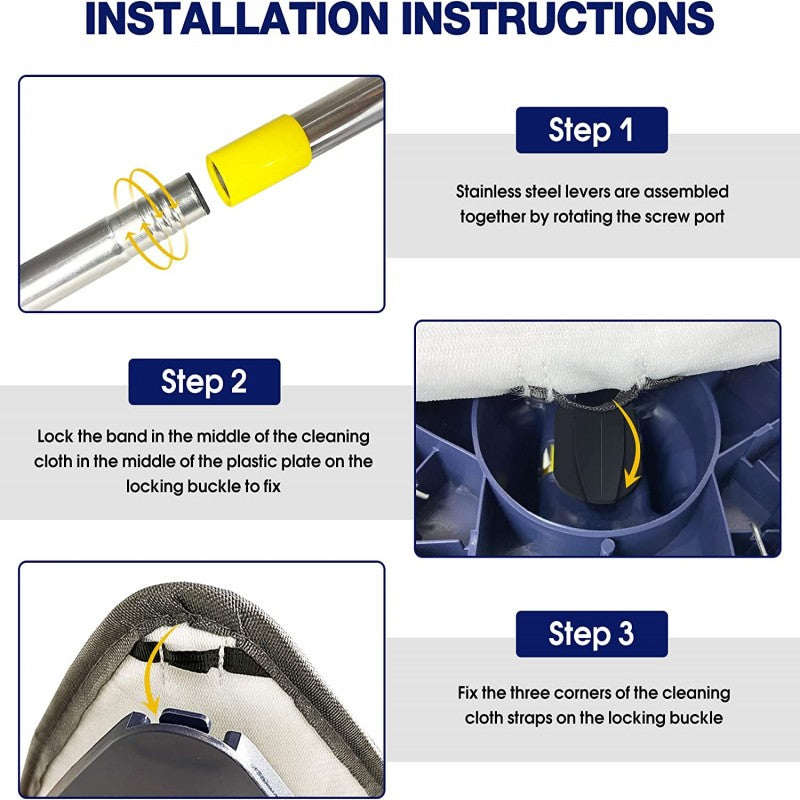 360° Rotatable Triangle Mop – Adjustable Long Handle Floor & Wall Cleaner