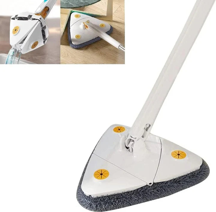 360° Rotatable Triangle Mop – Adjustable Long Handle Floor & Wall Cleaner