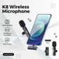 K8 Wireless Microphone | K8 Mic for Mobile | Type-C / iPhone Compatible | Noise Reduction